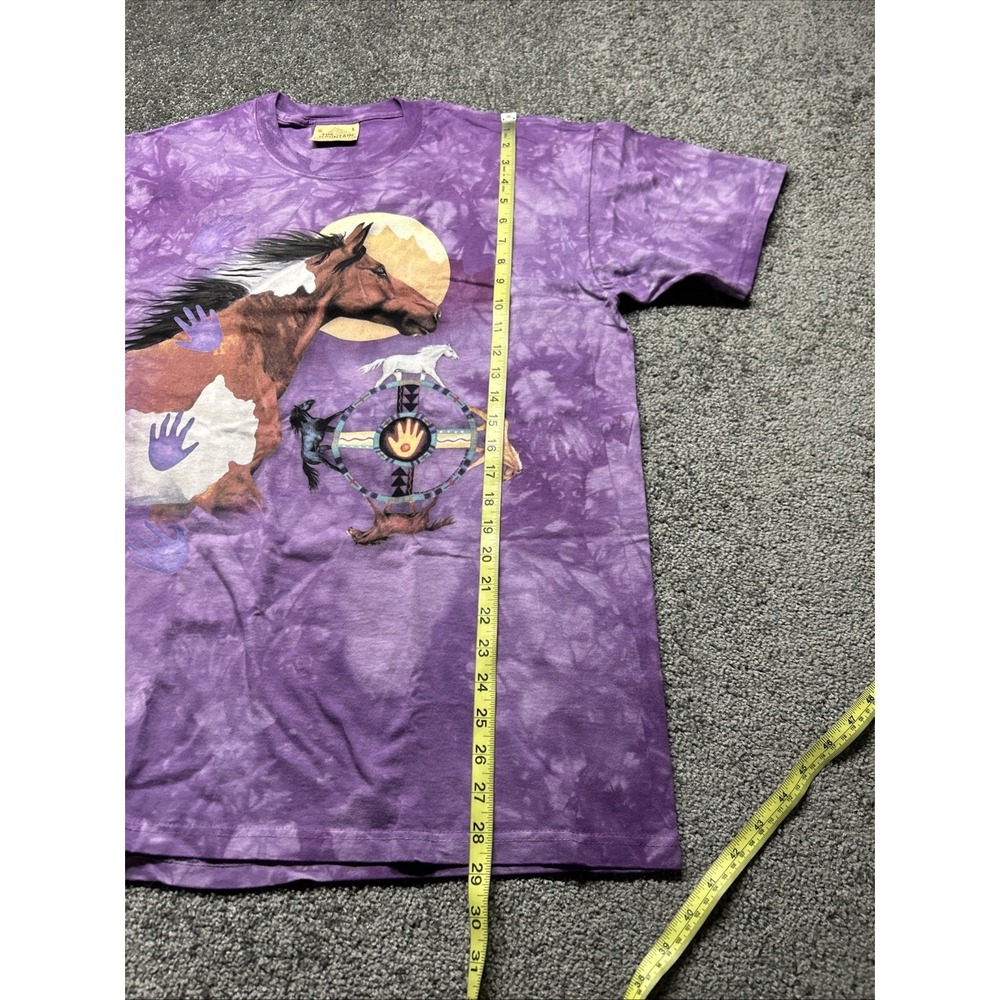The Mountain Vintage Mens T Shirt Large Horses Short Sleeves Purple - Picture 7 of 7